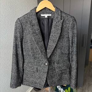 Veronica Beard Plaid Wool Blend Blazer Size 10